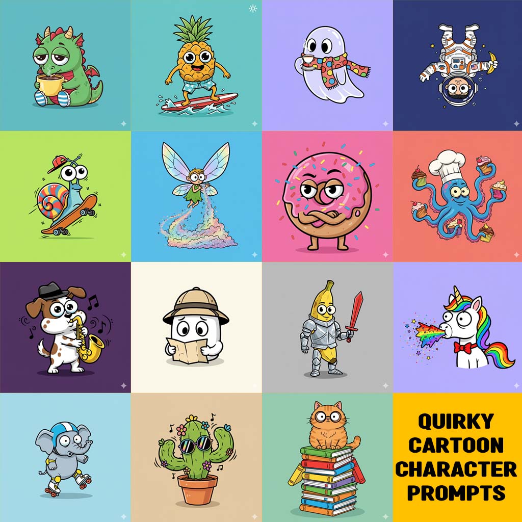 Quirky Cartoon Character Prompts